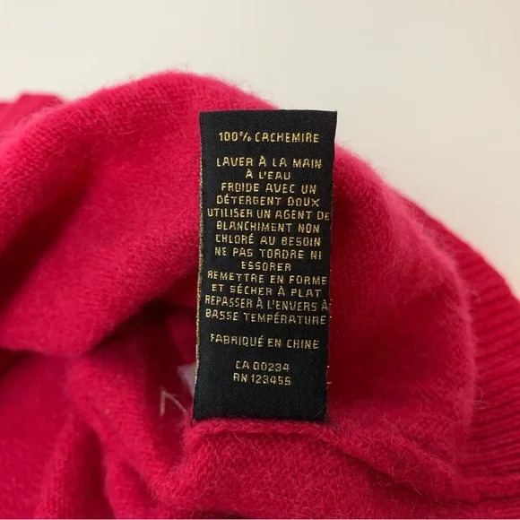 Cashmere Sweater Fushia Pink Sz Small Hudson’s Bay Crew Neck Quiet Luxury Soft - Picture 10 of 11